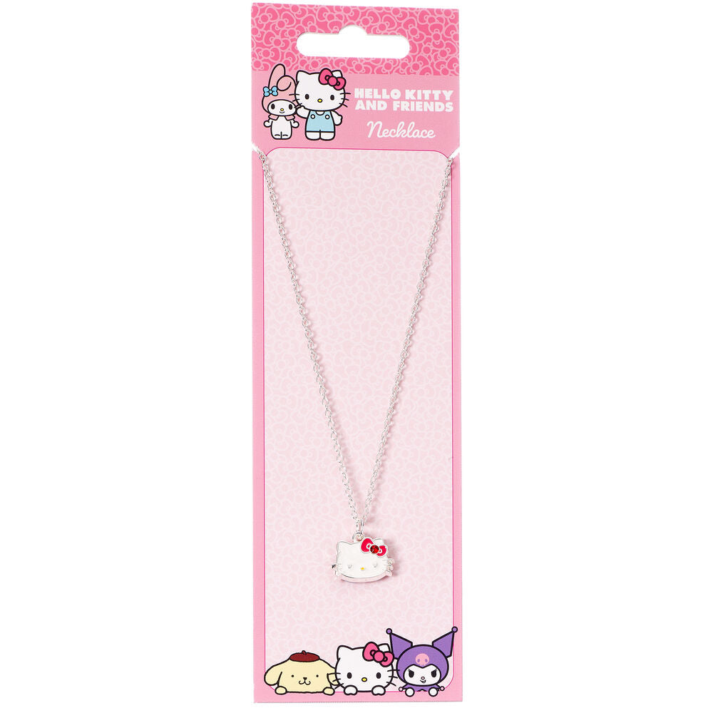 Colgante de Hello Kitty con lazo rosa, esmalte y cristales