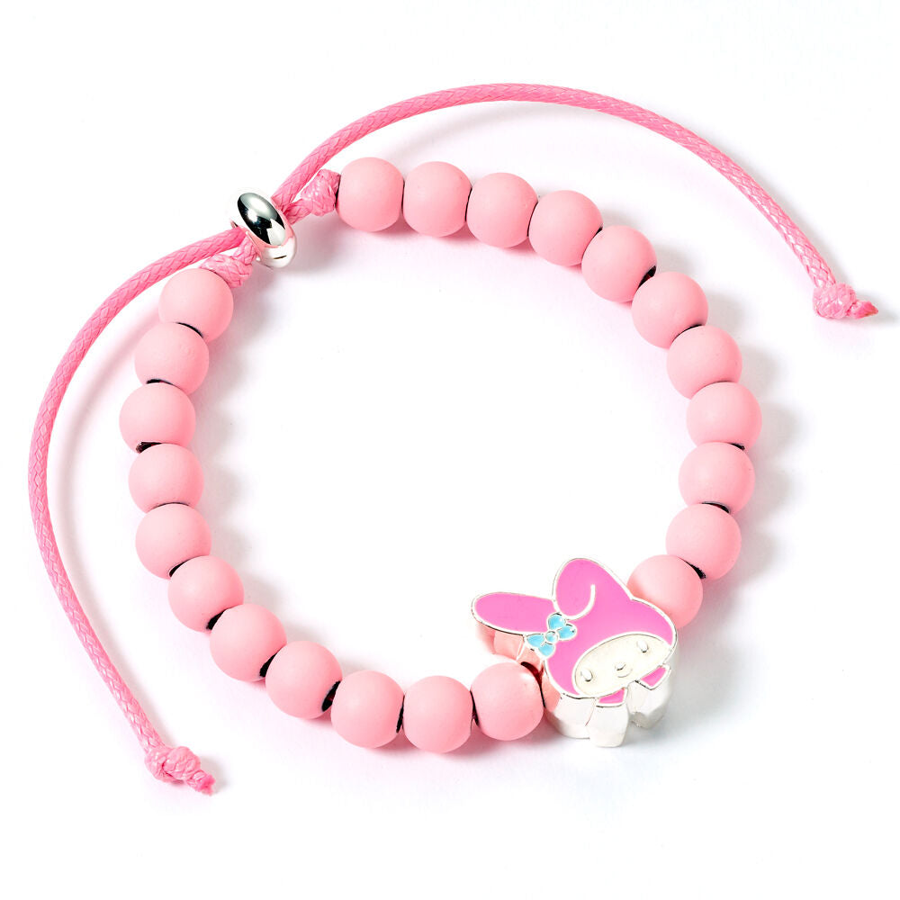 Pulsera rosa ajustable de My Melody con cuentas y charm - 2