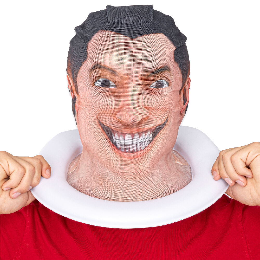 Máscara Skibidi Toilet con rostro humano y sonrisa dentada