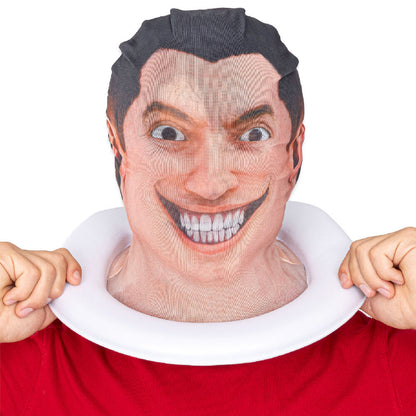 Máscara Skibidi Toilet con rostro humano y sonrisa dentada