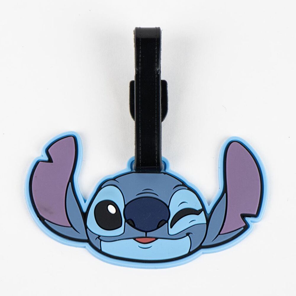 Etiqueta de equipaje Stitch Disney de goma con correa negra - 6