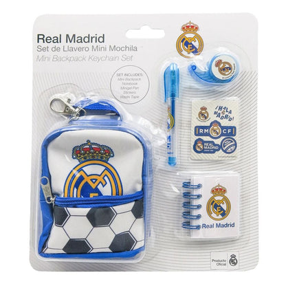 Set de papelería Real Madrid con mini mochila, libreta, bolígrafo, pegatinas y cinta washi