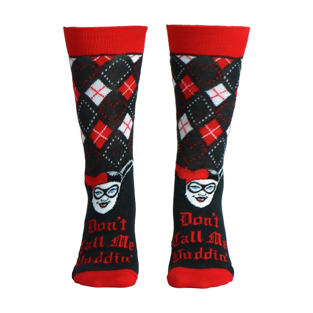 Calcetines de adulto Harley Quinn DC Comics en negro, rojo y blanco - 2