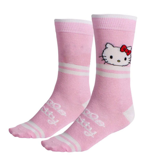 Set de tres calcetines Hello Kitty en rosa y blanco - 4