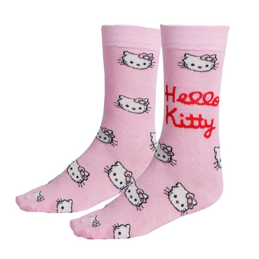 Set de tres calcetines Hello Kitty en rosa y blanco - 5