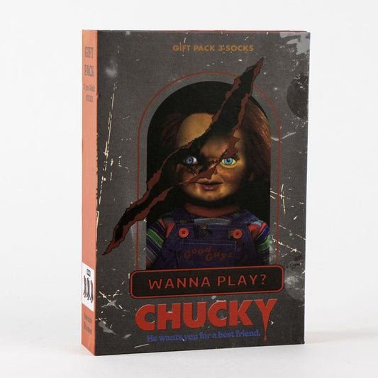 Set de tres calcetines Chucky CERDÁ en negro y rojo - 5