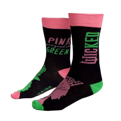Calcetines Wicked negros con detalles rosas y verdes - 2