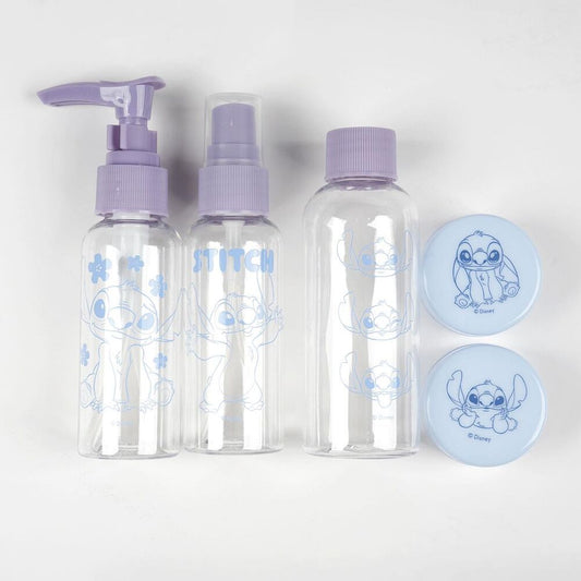 Set de cuidado personal Stitch Disney con recipientes y bolsa transparente - 2
