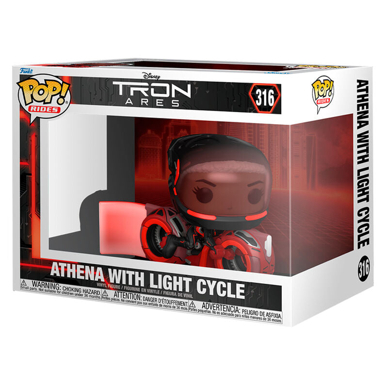 Figura Funko POP! Rides de Athena con Light Cycle en rojo y negro - 2
