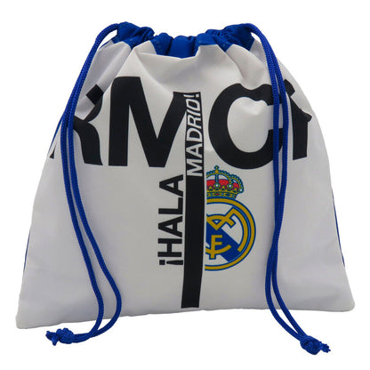Saco de merienda Real Madrid blanco y azul con cordón - 2
