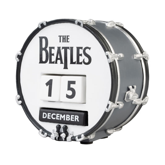 Calendario perpetuo 3D de The Beatles con diseño de batería