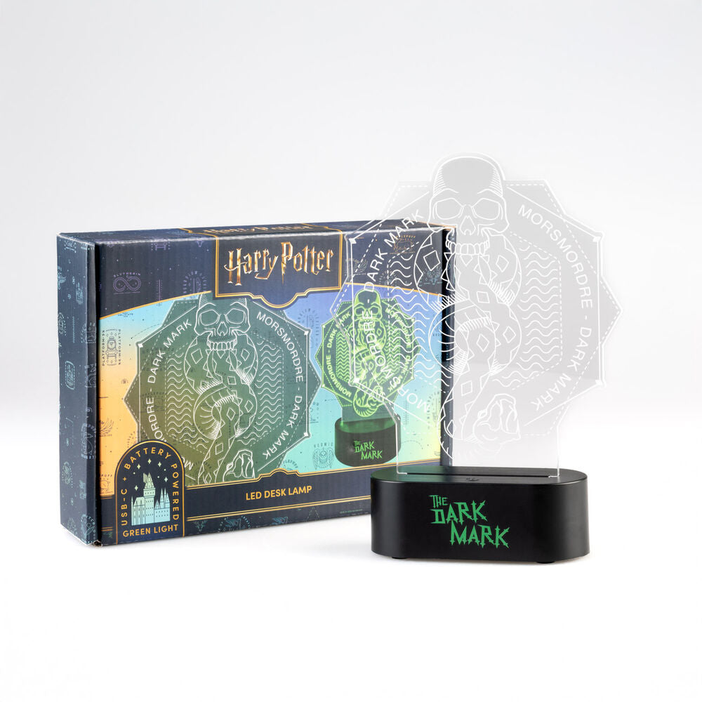 Lámpara LED Harry Potter con calavera iluminada en verde - 3