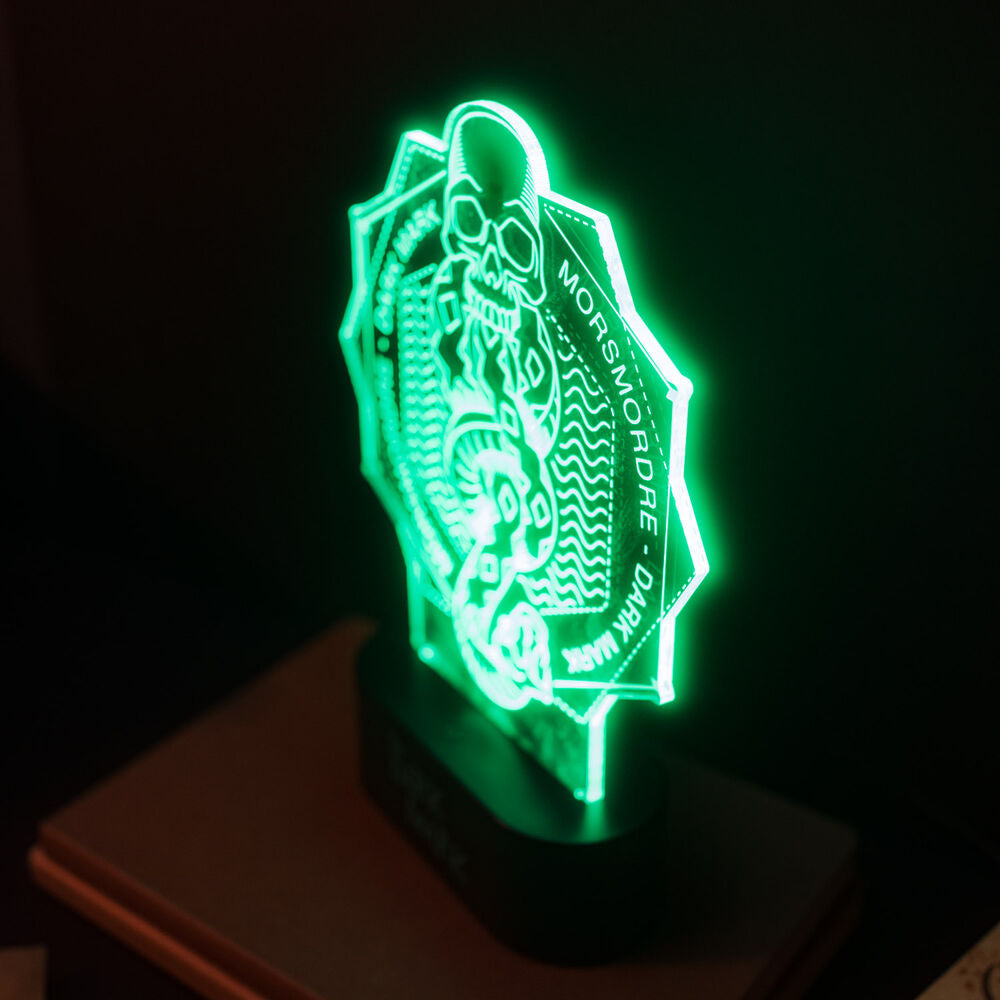 Lámpara LED Harry Potter con calavera iluminada en verde