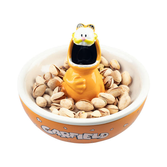 Bowl para snacks Garfield con figura 3D y tapa para cáscaras