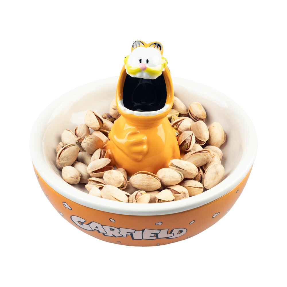 Bowl para snacks Garfield con figura 3D y tapa para cáscaras