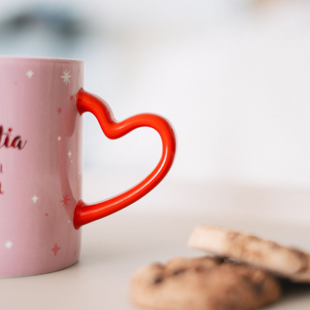Taza rosa de cerámica Harry Potter Amortentia con asa roja de corazón - 3
