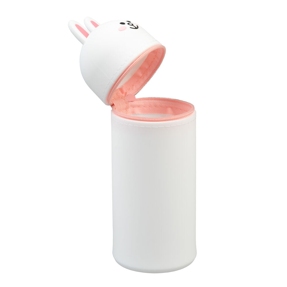 Portatodo 3D blanco de Cony con orejas de conejo y cremallera rosa - 2