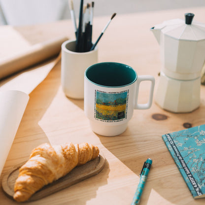 Taza de cerámica ERIK Van Gogh Museum con paisaje e interior verde - 6