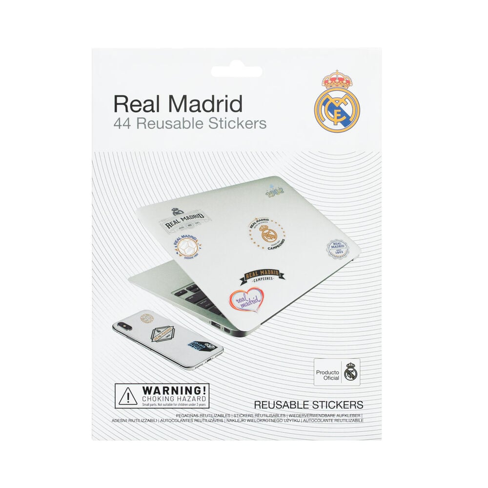 Pack de cuatro hojas de pegatinas reutilizables del Real Madrid - 2