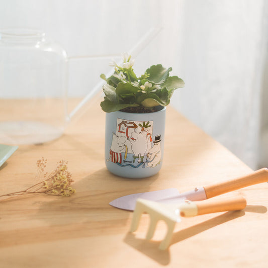 Portalápices de cerámica azul claro con ilustración de personajes Moomin - 4