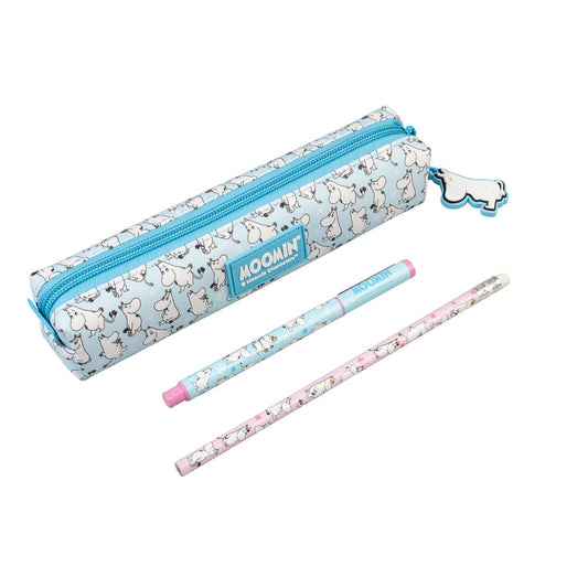 Set de papelería Moomin con portatodo, bolígrafo y lápiz