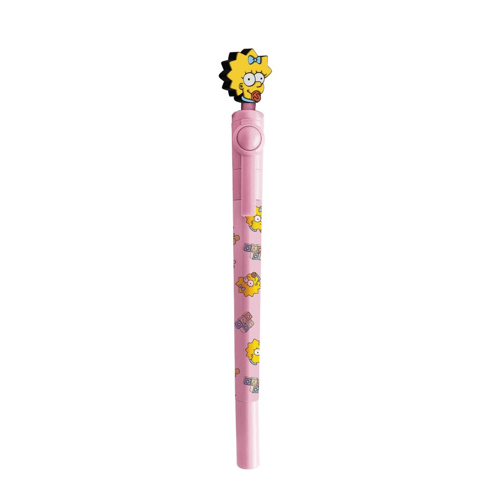 Bolígrafo rosa de Maggie de Los Simpsons con topper giratorio