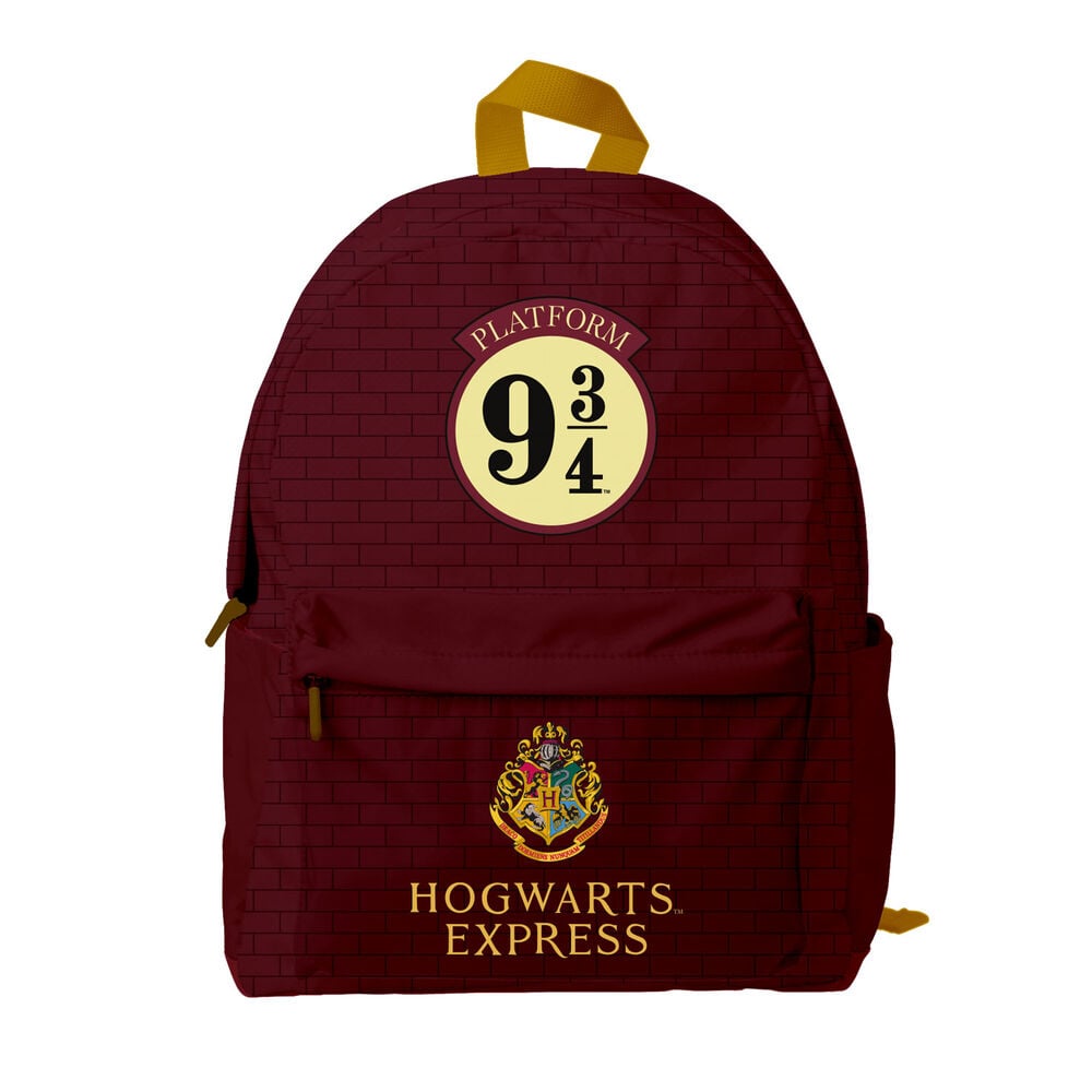 Mochila burdeos de Harry Potter con diseño Plataforma 9 3/4 y Hogwarts Express