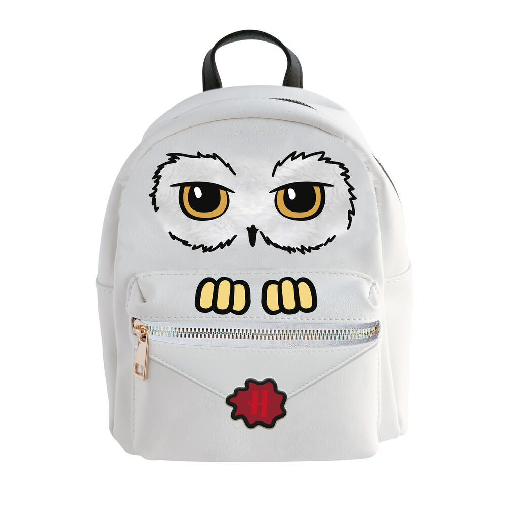 Mochila blanca de Hedwig de Harry Potter con bolsillo frontal