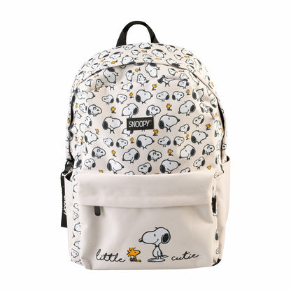 Mochila ERIK Lazy Days de Snoopy con estampado blanco y bolsillos