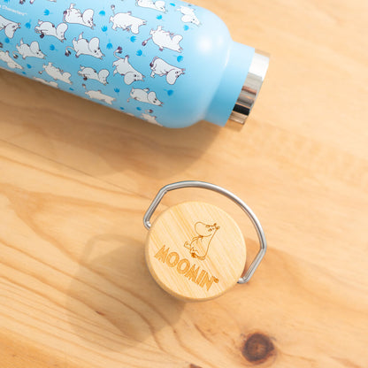 Botella azul Moomin de acero inoxidable ERIK con tapón de madera - 4