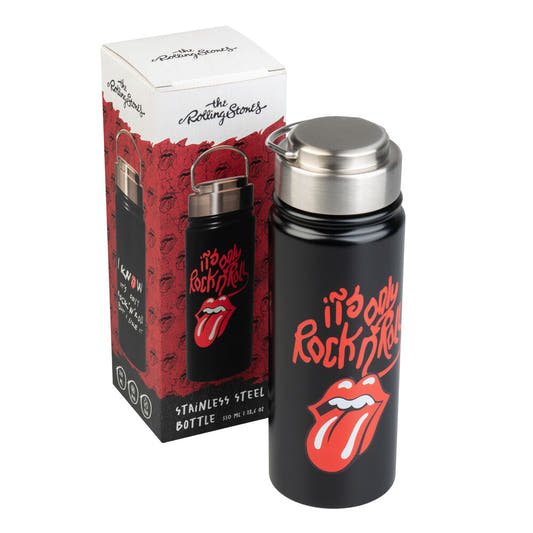 Botella negra de acero inoxidable The Rolling Stones de 500 ml con tapón y asa - 3