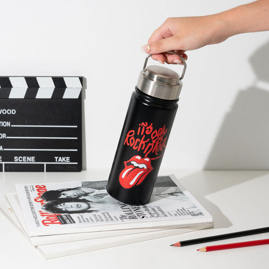 Botella negra de acero inoxidable The Rolling Stones de 500 ml con tapón y asa - 6