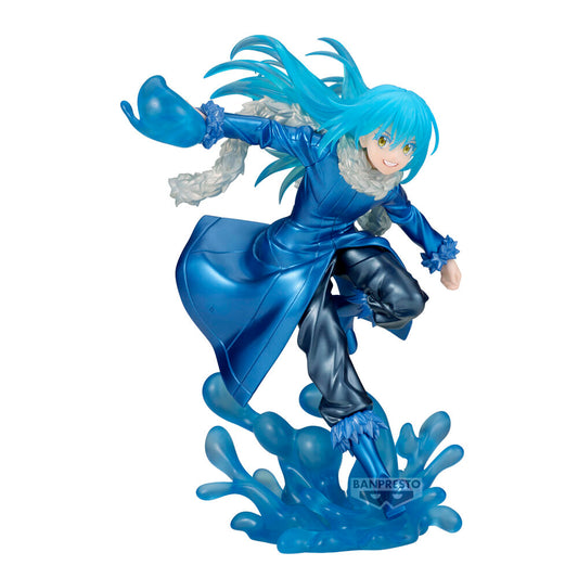Figura Banpresto de Rimuru Tempest con pose dinámica y efecto de agua azul