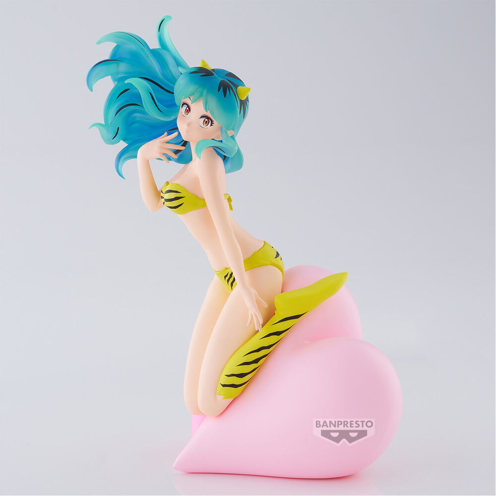Figura de Lum de Urusei Yatsura con cabello turquesa y base rosa - 2
