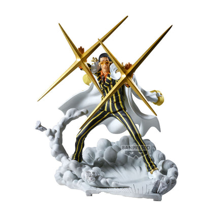 Figura de Borsalino de One Piece con efectos dorados y base de nubes
