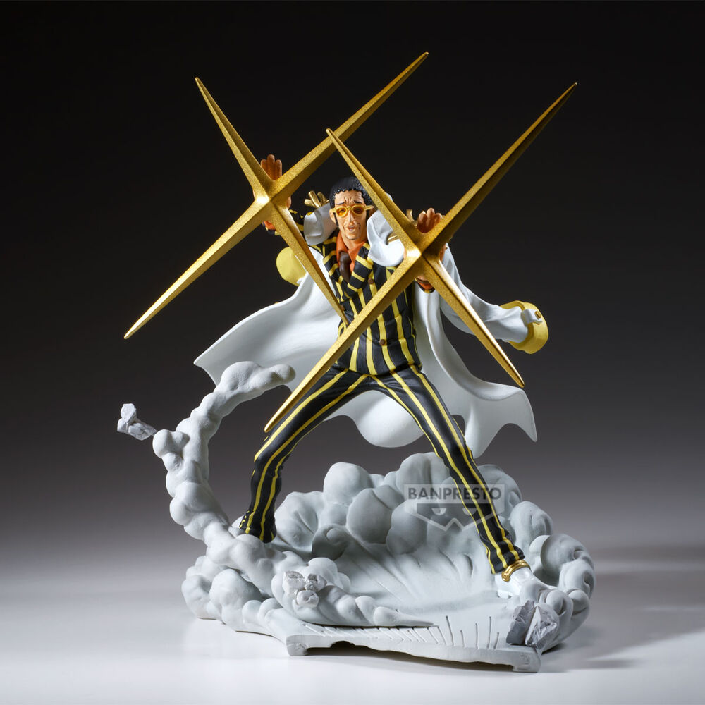 Figura de Borsalino de One Piece con efectos dorados y base de nubes - 2