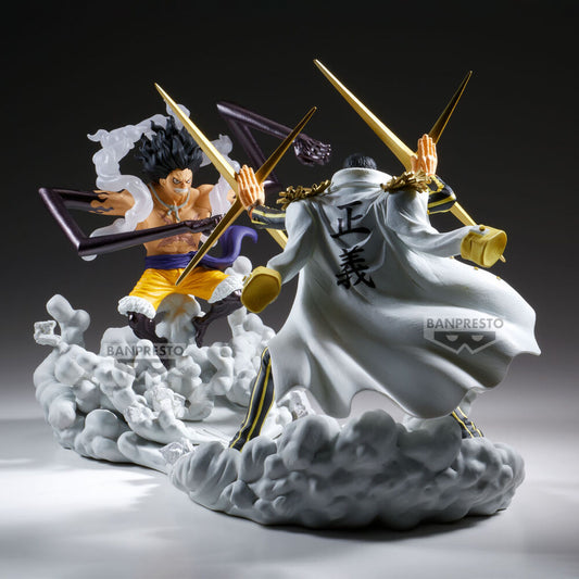 Figura de Borsalino de One Piece con efectos dorados y base de nubes - 3