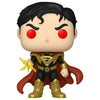 Figura Funko POP de Superman Fall of Siniestro con traje negro y capa roja