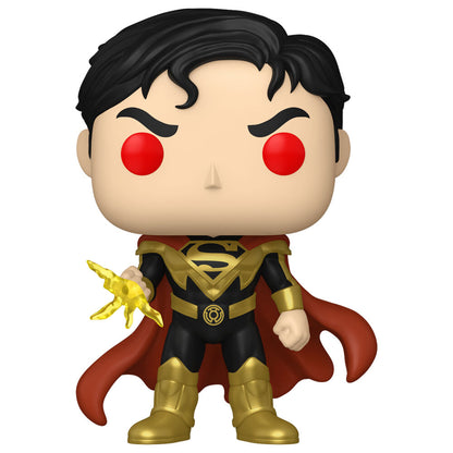 Figura Funko POP de Superman Fall of Siniestro con traje negro y capa roja