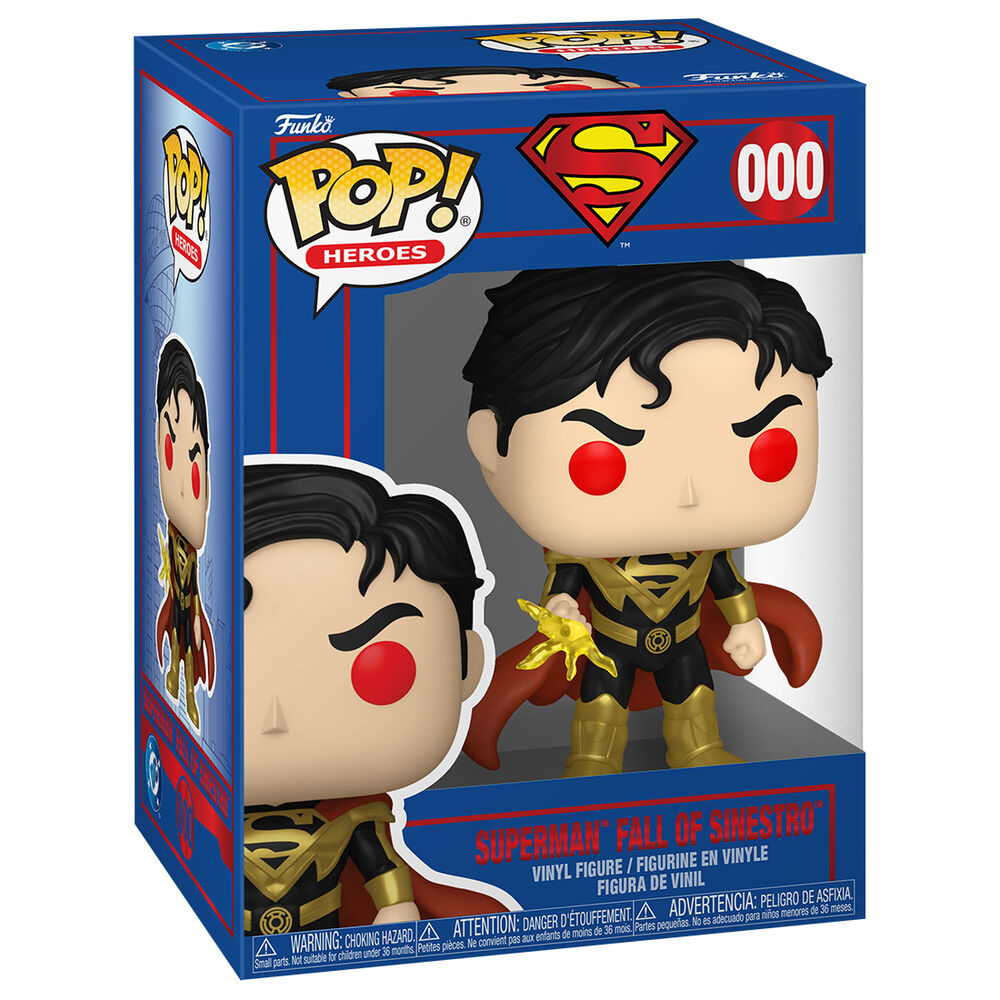 Figura Funko POP de Superman Fall of Siniestro con traje negro y capa roja - 2