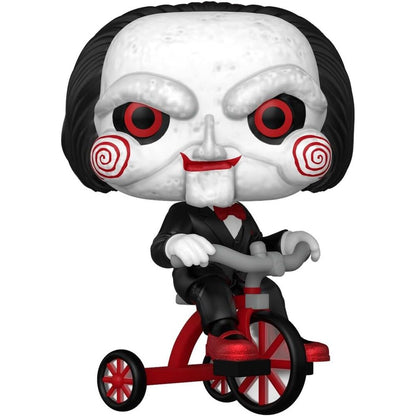 Figura Funko POP Plus de Billy de Saw montado en un triciclo