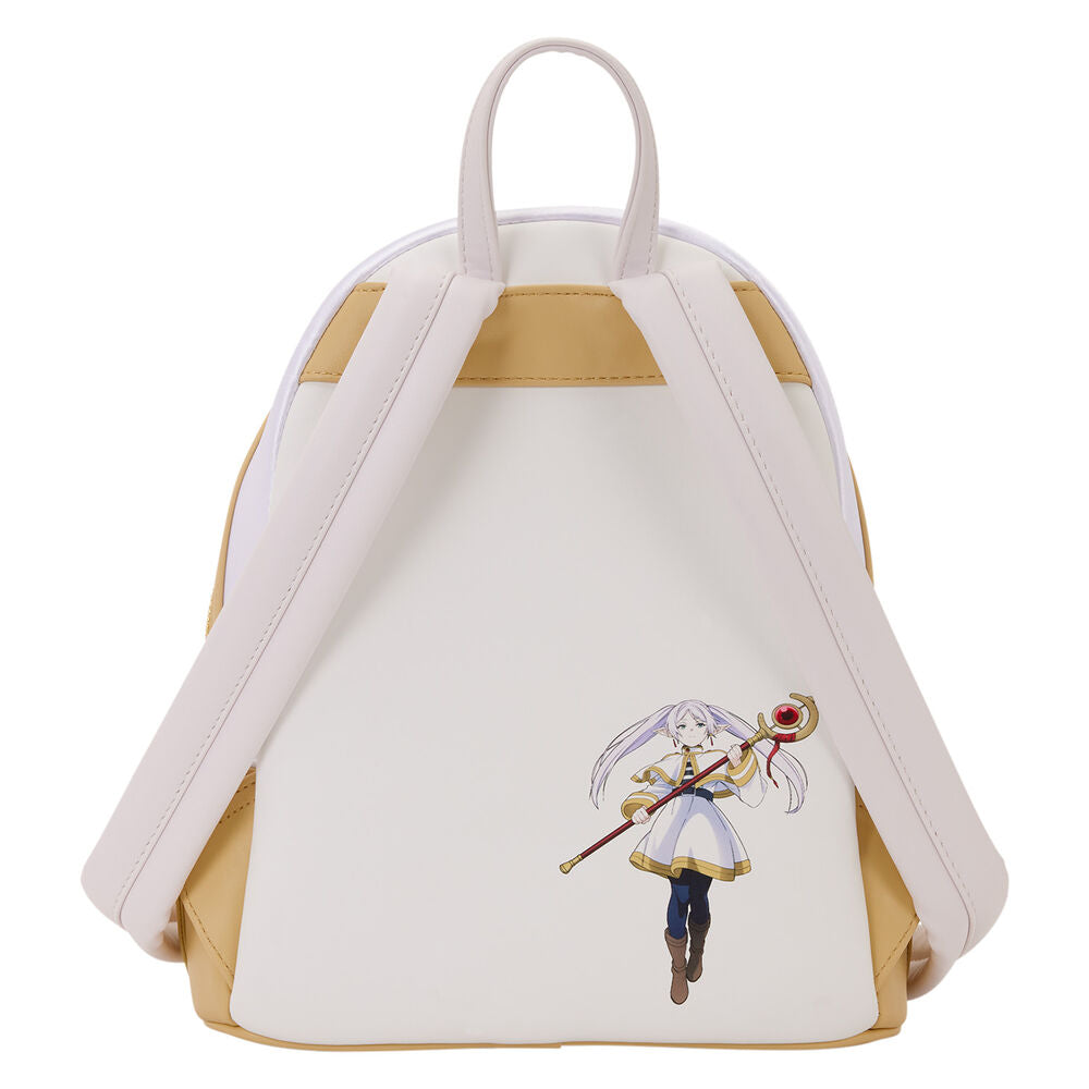 Mochila Loungefly de Frieren Beyond Journey's End en blanco y dorado - 2