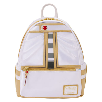 Mochila Loungefly de Frieren Beyond Journey's End en blanco y dorado