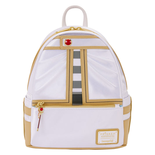 Mochila Loungefly de Frieren Beyond Journey's End en blanco y dorado