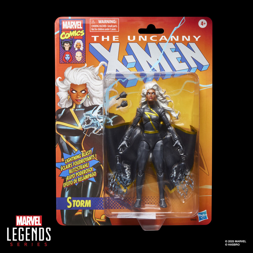 Figura articulada de Tormenta Marvel Legends con capa y efecto de rayos - 10