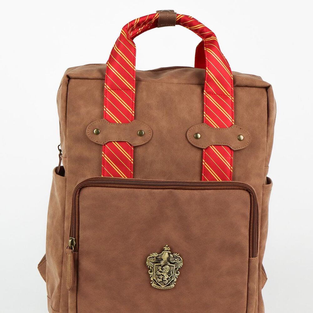 Mochila marrón de Gryffindor Harry Potter con detalles rojos y dorados - 2