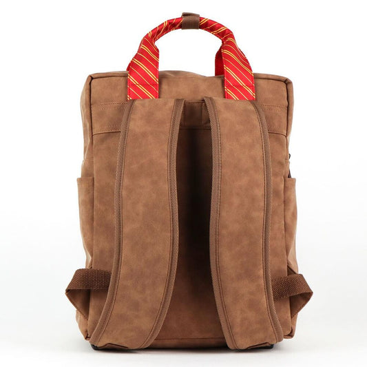 Mochila marrón de Gryffindor Harry Potter con detalles rojos y dorados - 3