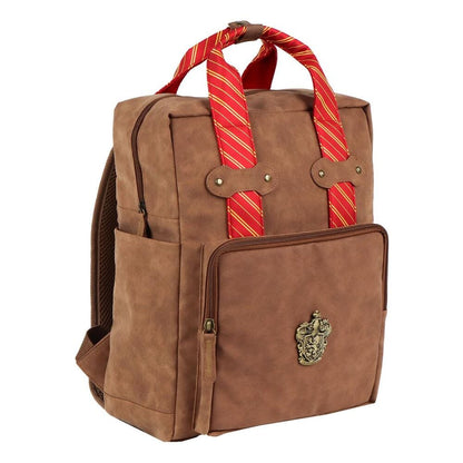 Mochila marrón de Gryffindor Harry Potter con detalles rojos y dorados