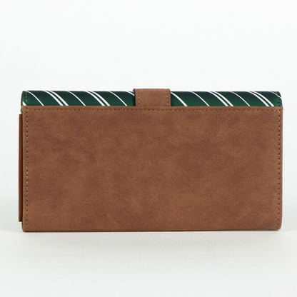 Cartera verde de Slytherin Harry Potter con rayas blancas y escudo frontal - 3