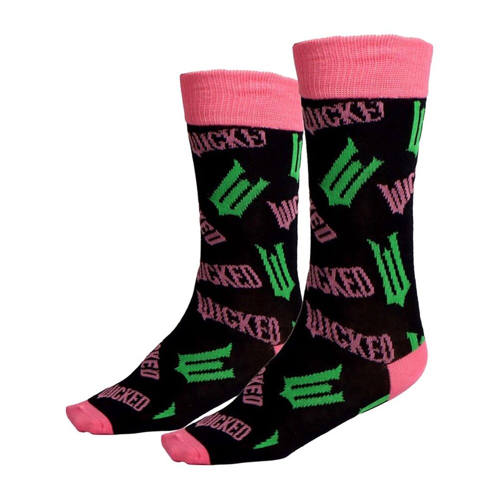 Set de tres pares de calcetines Wicked en rosa, verde y negro - 3